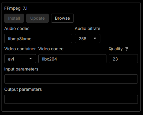 FFmpeg options