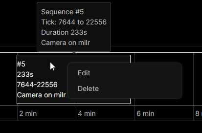 Sequence context menu
